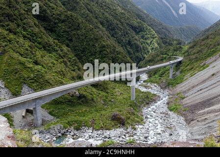 Otira Viadukt in der Nähe des Arthus Pass National Park Stockfoto