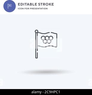 Olympic Games Icon Vektor, gefüllt flache Zeichen, solide Piktogramm isoliert auf weiß, Logo-Illustration. Symbol für die Olympischen Spiele zur Präsentation. Stock Vektor