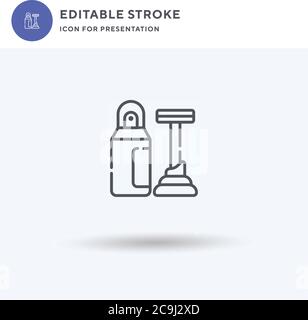 Rasiersymbol-Vektor, gefülltes flaches Schild, solides Piktogramm isoliert auf weiß, Logo-Illustration. Rasiersymbol zur Präsentation. Stock Vektor