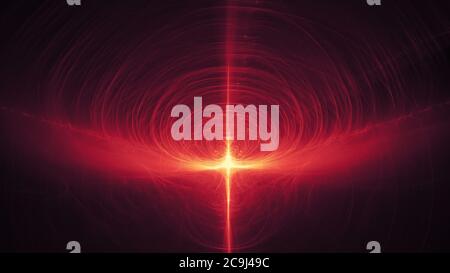 Abstrakte Detaildarstellung. Konzept der Geburt, Wiedergeburten etc. Heilige esoterische Kunst Hintergrundtextur in rot, gelb und schwarz. Stockfoto