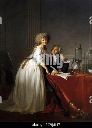 Jacques-Louis David - Portrait von Antoine-Laurent und Marie-Anne Lavoisier Stockfoto