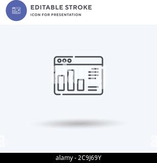 Analytics Icon Vektor, gefüllt flache Zeichen, solides Piktogramm isoliert auf weiß, Logo Illustration. Analytics-Symbol für die Präsentation. Stock Vektor