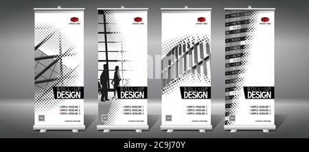 Roll-up-Vorlagen (85x200 cm) - Moderne Bürogebäude Stock Vektor