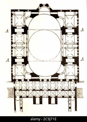 Jahrbuch MZK Band 03 - Gewölsystem - Abb. 06 Sophienkirche zu Constantinopel. Stockfoto