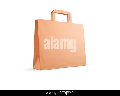 Bastelpapier Tasche isoliert auf weißem Hintergrund. Stockfoto