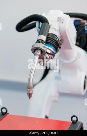 Roboterschweißmaschine. Stockfoto