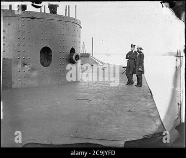 James River, Virginia. Deck und Revolver der U.S.S. Monitor Stockfoto