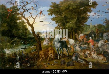 Jan Brueghel der Ältere - der Eintritt der Tiere in die Arche Noah Stockfoto