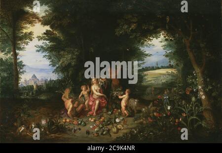 Jan Brueghel der Jüngere, Hendrik van Balen - Landschaft mit Ceres (Allegorie der Erde) Stockfoto