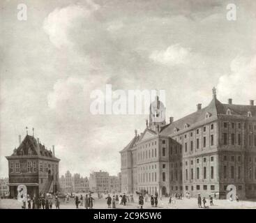 Jan Ekels de Oude - Gezicht op de Dam te Amsterdam - 0637 - Stockfoto