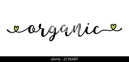 Handskizzierte ORGANISCHE Wort als Banner oder Logo. Beschriftung für Header, Label, Ankündigung, Werbung Stock Vektor