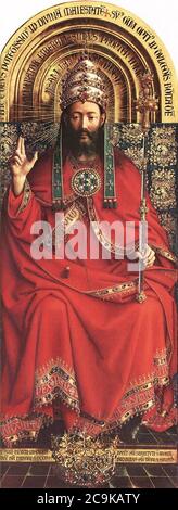 Jan van Eyck - das Genter Altarbild - Gott der Allmächtige Stockfoto