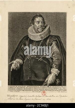 Jan van Montfort (Jean de Montfort) (1567-1648) Conseiller d'Etat von Peeter II de Jode, nach Anthony van Dyck. Stockfoto