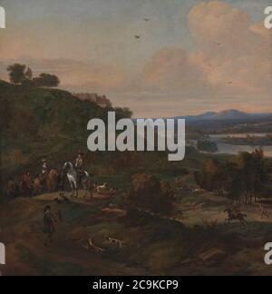Jan Wyck - Heron Hawking unter Stirling Castle Stockfoto