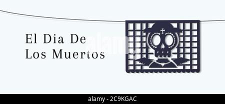 El Dia De Los Muertos Sale Webbanner. „Day of the Dead Clearance“-Promo-Hintergrund Stock Vektor