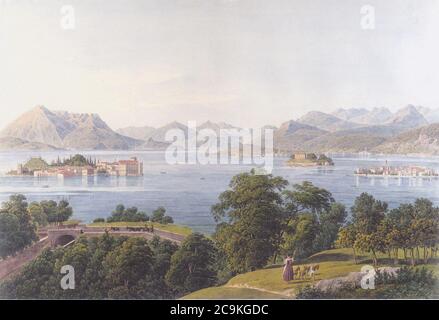 Jakob Alt - Ansicht von Lago Maggiore - Ca 1833-34. Stockfoto