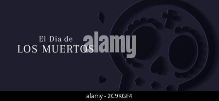 El Dia De Los Muertos Sale Webbanner. „Day of the Dead Clearance“-Promo-Hintergrund Stock Vektor