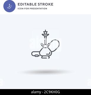 Shisha-Symbolvektor, gefülltes flaches Zeichen, solides Piktogramm isoliert auf Weiß, Logo-Illustration. Shisha-Symbol für die Präsentation. Stock Vektor