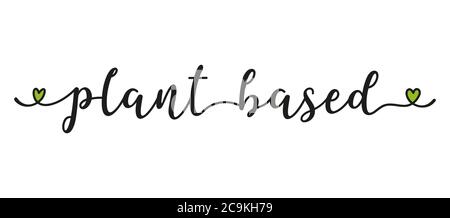 Handskizziertes, pflanzenbasiertes Zitat als Banner oder Logo. Beschriftung für Header, Label, Ankündigung, Werbung Stock Vektor