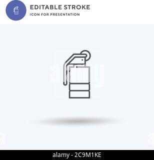 Hand Grenade Icon Vektor, gefüllt flaches Zeichen, solides Piktogramm isoliert auf weiß, Logo-Illustration. Symbol für Handgranate zur Präsentation. Stock Vektor