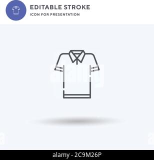 Polo Shirt Icon Vektor, gefüllt flaches Zeichen, solides Piktogramm isoliert auf weiß, Logo Illustration. Polo Shirt Icon für die Präsentation. Stock Vektor