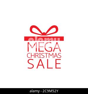 Mega Weihnachten Verkauf Geschenkbox ikon2 Stock Vektor