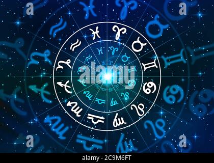 Horoskop und Tierkreiszeichen Stockfoto