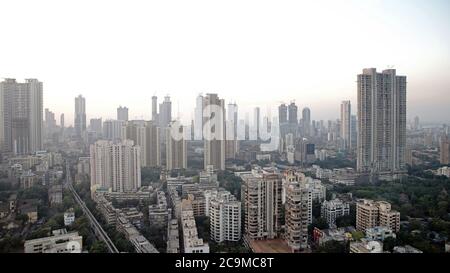 Mumbai Arial View Tall Buildings (Bombay) Monorail Arial Route 2020 Stockfoto