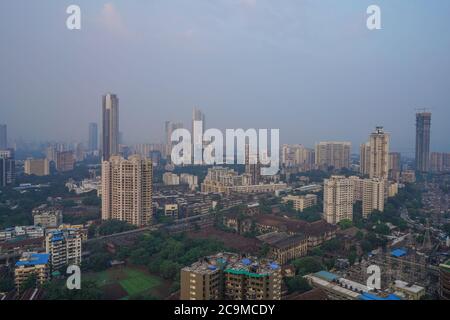 Mumbai Arial View Tall Buildings (Bombay) Monorail Arial Route 2020 Stockfoto