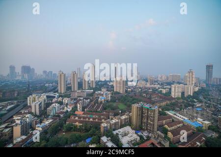Mumbai Arial View Tall Buildings (Bombay) Monorail Arial Route 2020 Stockfoto