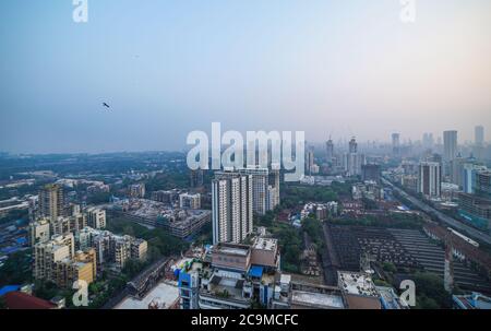 Mumbai Arial View Tall Buildings (Bombay) Monorail Arial Route 2020 Stockfoto