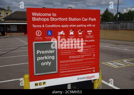 bishops stortford Bahnhof Parkgebühren, malerische Marktstadt hertfordshire england großbritannien Stockfoto