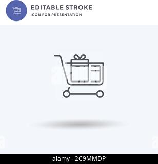 Trolley-Symbolvektor, gefülltes flaches Schild, solides Piktogramm isoliert auf Weiß, Logo-Illustration. Rollwagensymbol für die Präsentation. Stock Vektor