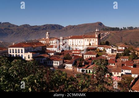Kolonialhäuser; Stadt Ouro Preto, Staat Minas Gerais; Brasilien; UNESCO-Weltkulturerbe