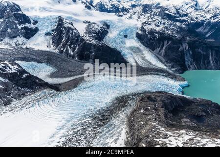 Nördliches patagonisches Eisfeld, Luftansicht, Laguna San Rafael Nationalpark, Aysen Region, Patagonien, Chile Stockfoto