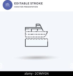 Wassertaxi-Symbolvektor, gefülltes flaches Schild, solides Piktogramm isoliert auf Weiß, Logo-Illustration. Wassertaxi Symbol für Präsentation. Stock Vektor