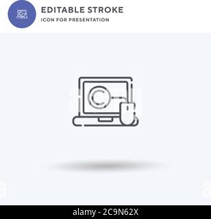 Copyright Icon Vektor, gefüllt flaches Zeichen, solides Piktogramm isoliert auf weiß, Logo-Illustration. Copyright-Symbol für Präsentation. Stock Vektor