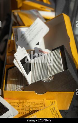 Vintage Analog Kodak Dias in Boxen, USA Stockfoto