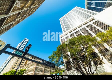 Wolkenkratzer in Downtown Miami. Südflorida, USA Stockfoto
