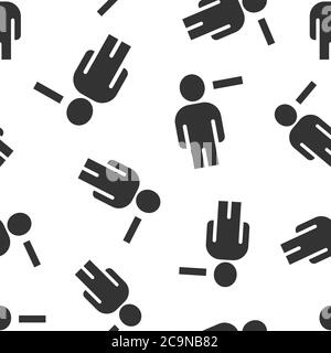 Personen mit Minus-Symbol in flachem Stil. Abbildung der Stabvektorsammlung auf weißem, isoliertem Hintergrund. Human Seamless Muster Geschäftskonzept. Stock Vektor