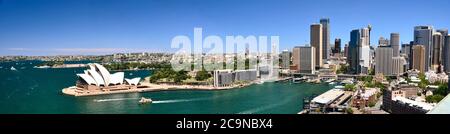 Sydney Harbour Panorama - Blick vom südöstlichen Mast Stockfoto