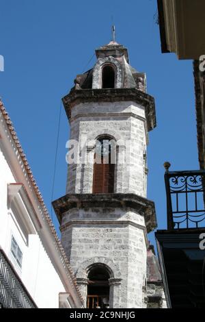 Uhrenturm, Catedral de San Cristobal, Christoph Kolumbus’ Überreste wurden in der Kathedrale zwischen 1796 und 1898 aufbewahrt Stockfoto