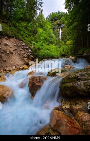 Pericnik Wasserfall im Triglav Nationalpark, Slovenjia Stockfoto