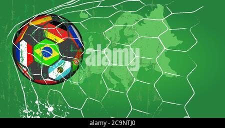 Fußball / Fußball Illustration, grungy Stil Vektor, isoliert auf weiß Stock Vektor