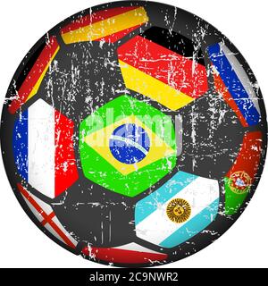Fußball / Fußball Illustration, grungy Stil Vektor, isoliert auf weiß Stock Vektor
