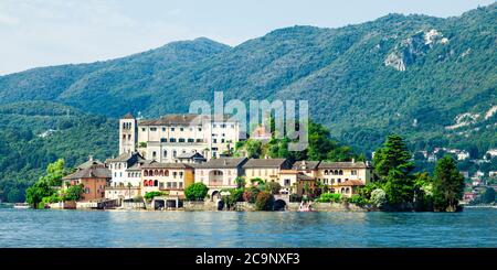 Lago d ' Orta und Isola San Giulio Stockfoto