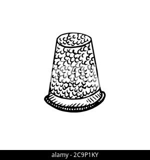 Handgemalte Zeichnung, handgezeichnete Doodle Tiefdruck Vintage-Stil, Skizze, Illustration Stockfoto