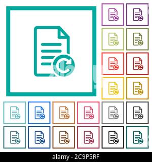 Dokument wiederherstellen ändert flache Farbsymbole mit Quadrantenrahmen auf weißem Hintergrund Stock Vektor