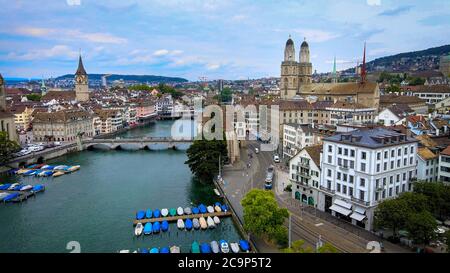 Großartige Einspielung der Stadt Zürich in der Schweiz Stockfoto