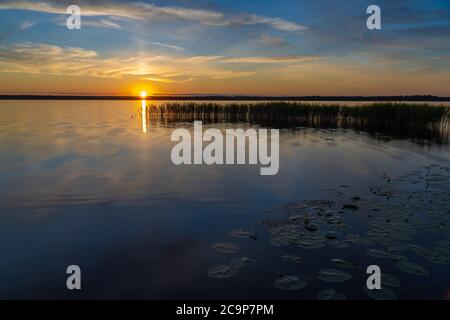 Atemberaubender Sonnenuntergang im Lahemaa Nationalpark, Estland. Der größte Park in Estland. Es war der erste Nationalpark der ehemaligen Sowjetunion. Stockfoto